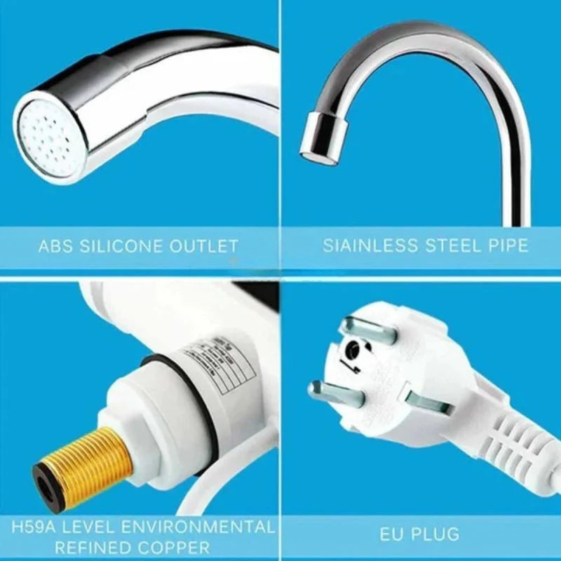 Premium Electric Instant Heating Faucet | Digital Temperature Display | Metal handle | Kitchen & Bathroom Hot Water Tap
